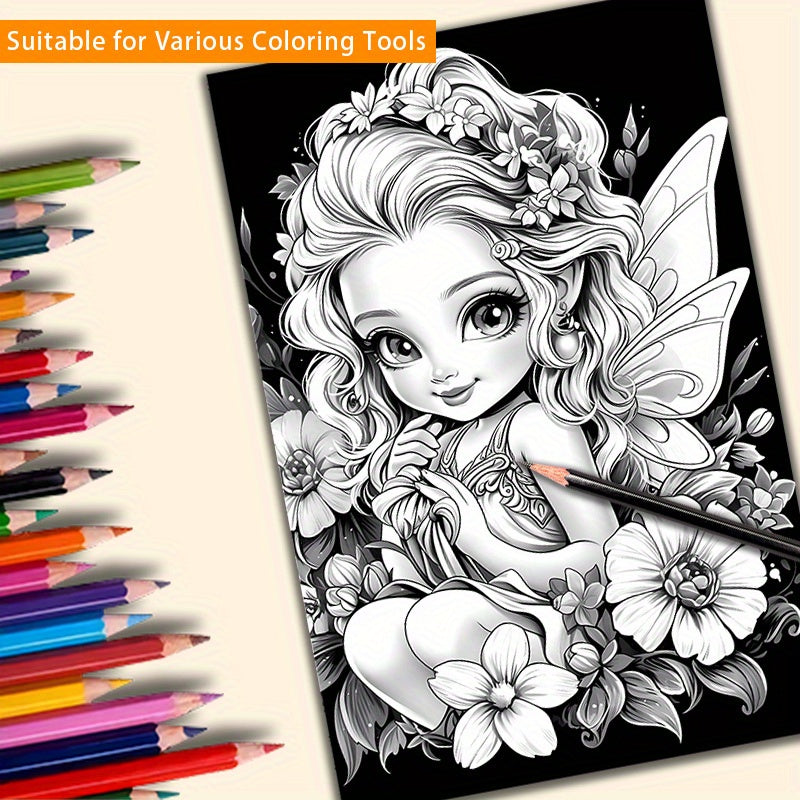 Fantasy Fairy Coloring Book: 22 Pages of Magical Art for Coloring Enthusiasts
