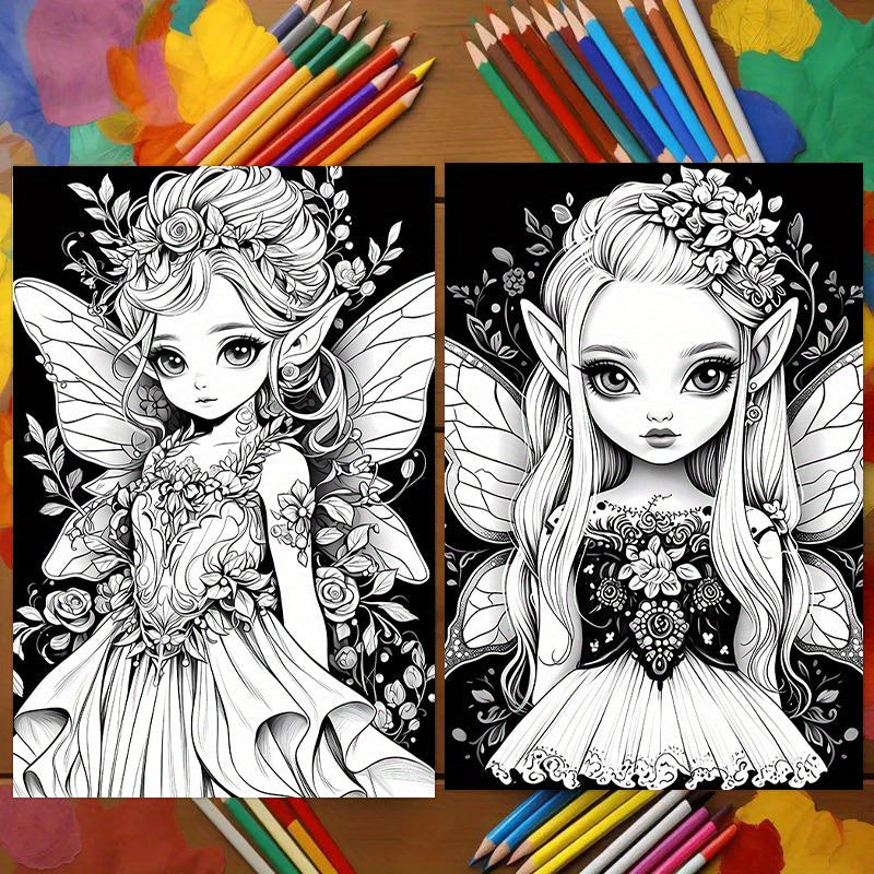 Fantasy Fairy Coloring Book: 22 Pages of Magical Art for Coloring Enthusiasts