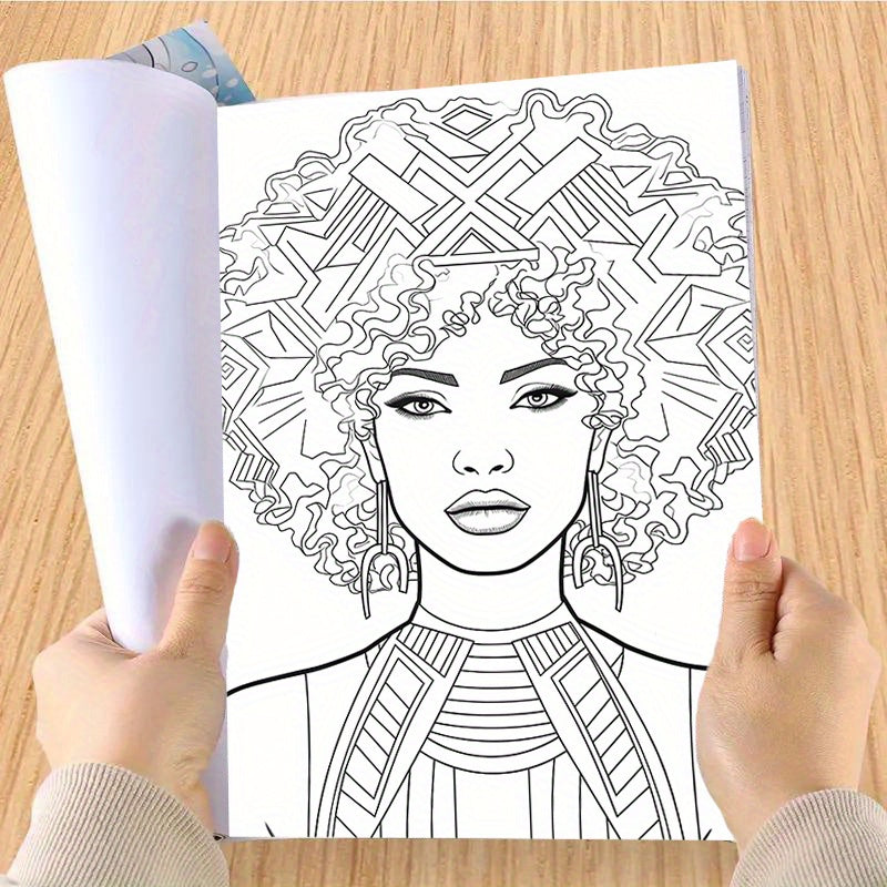 Deluxe Edition: 22-Page Thick Paper Coloring Book for Cute Black Girls - Perfect Birthday or Holiday Gift, Soft Cover