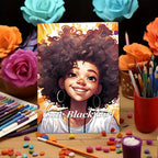 Deluxe Edition: 22-Page Thick Paper Coloring Book for Cute Black Girls - Perfect Birthday or Holiday Gift, Soft Cover