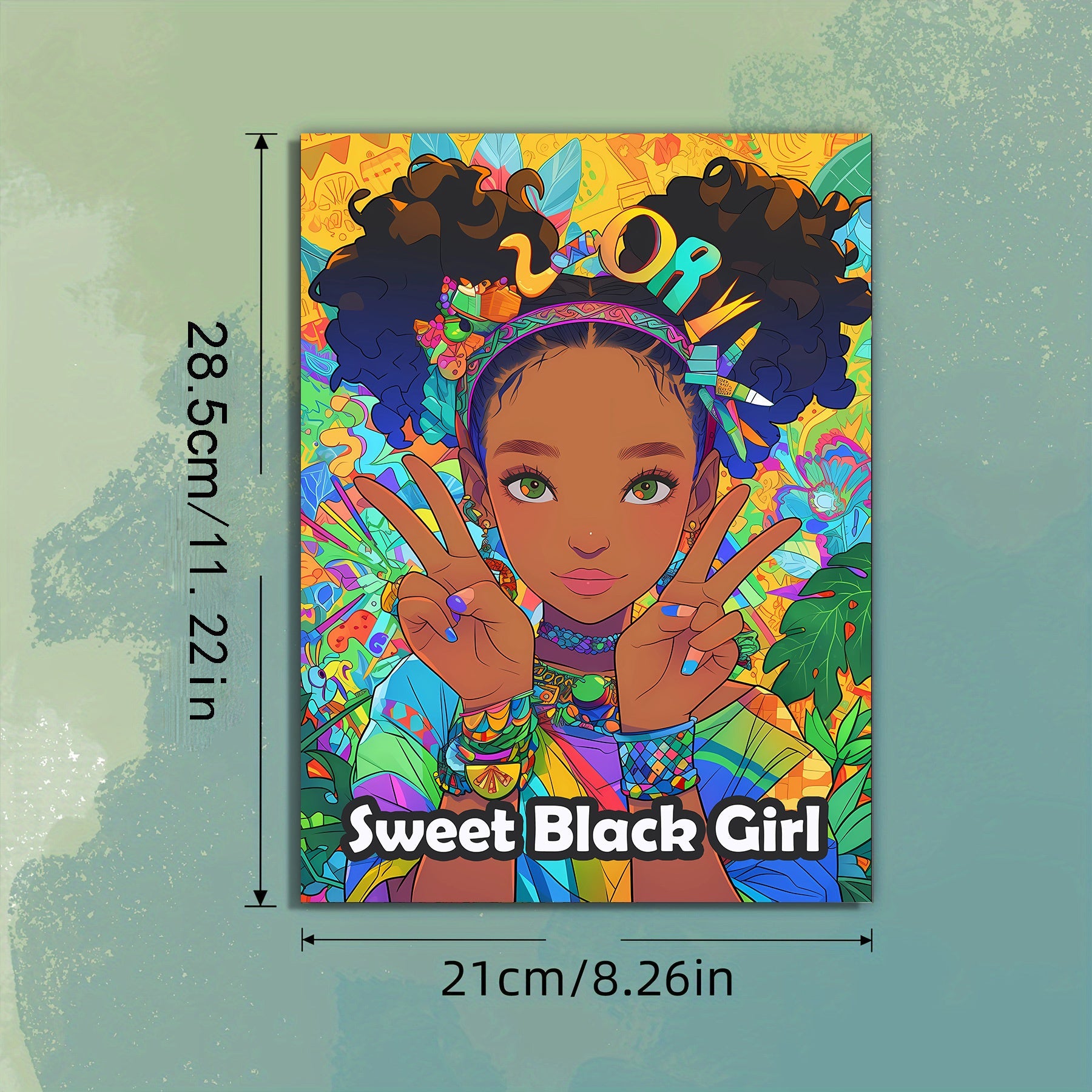 Charming Sweet Black Girl Coloring Book - 20 Pages, A4 Size, Premium Thick Paper, Double-Sided Prints, Perfect for Adult Gifts & Home Decor - Ideal for Thanksgiving, Christmas, Valentine's Day, Birthday Presents