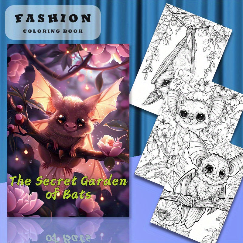 Deluxe Edition Bat'S Secret Garden Coloring Book - 22 Thick Pages, Perfect For Birthday & Holiday Gifts