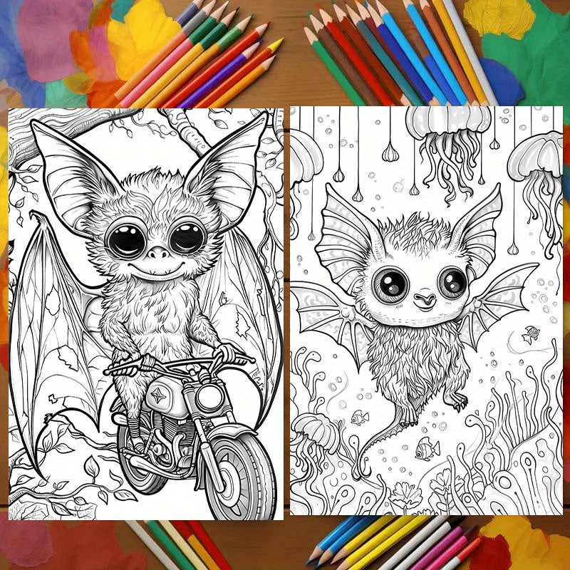 Deluxe Edition Bat'S Secret Garden Coloring Book - 22 Thick Pages, Perfect For Birthday & Holiday Gifts