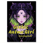 Deluxe Edition Gothic Anime Girl Coloring Book for Adults - 22 Thick Pages, Perfect Birthday or Holiday Gift