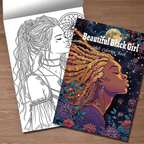 Beautiful Black Girl Coloring Book: Stress-Relieving Adult Coloring Book with Vibrant Portraits of Black Girls