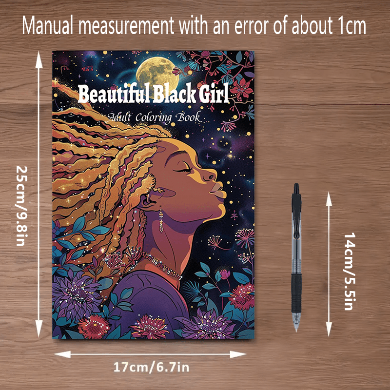 Beautiful Black Girl Coloring Book: Stress-Relieving Adult Coloring Book with Vibrant Portraits of Black Girls