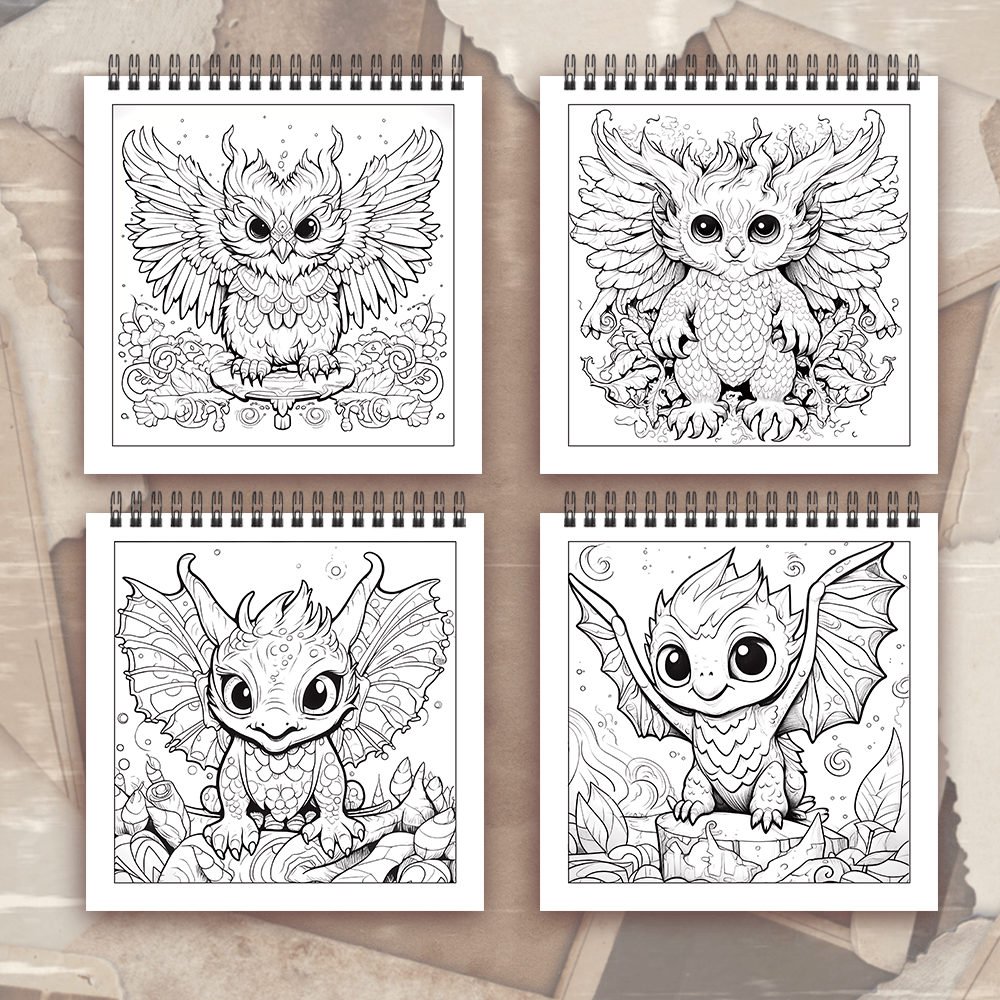 Amazing Monster Coloring Book: 8.3x8.3in, 30 Pages, 100gsm Thick Paper, Stress Relief, Perfect for New Year's, Birthday, Easter, Thanksgiving, Independence Day