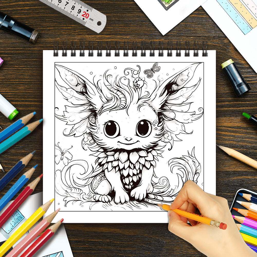 Amazing Monster Coloring Book: 8.3x8.3in, 30 Pages, 100gsm Thick Paper, Stress Relief, Perfect for New Year's, Birthday, Easter, Thanksgiving, Independence Day
