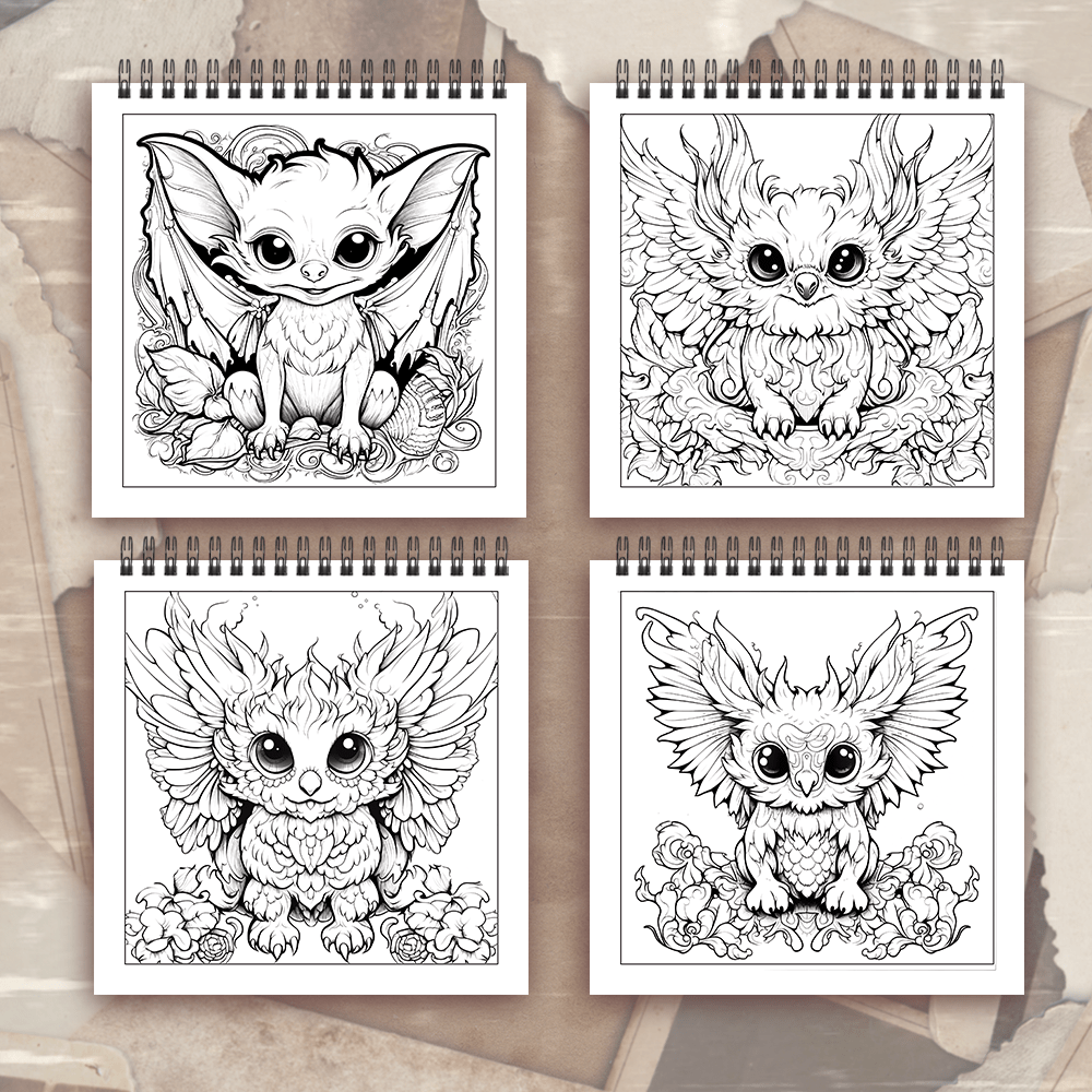 Amazing Monster Coloring Book: 8.3x8.3in, 30 Pages, 100gsm Thick Paper, Stress Relief, Perfect for New Year's, Birthday, Easter, Thanksgiving, Independence Day