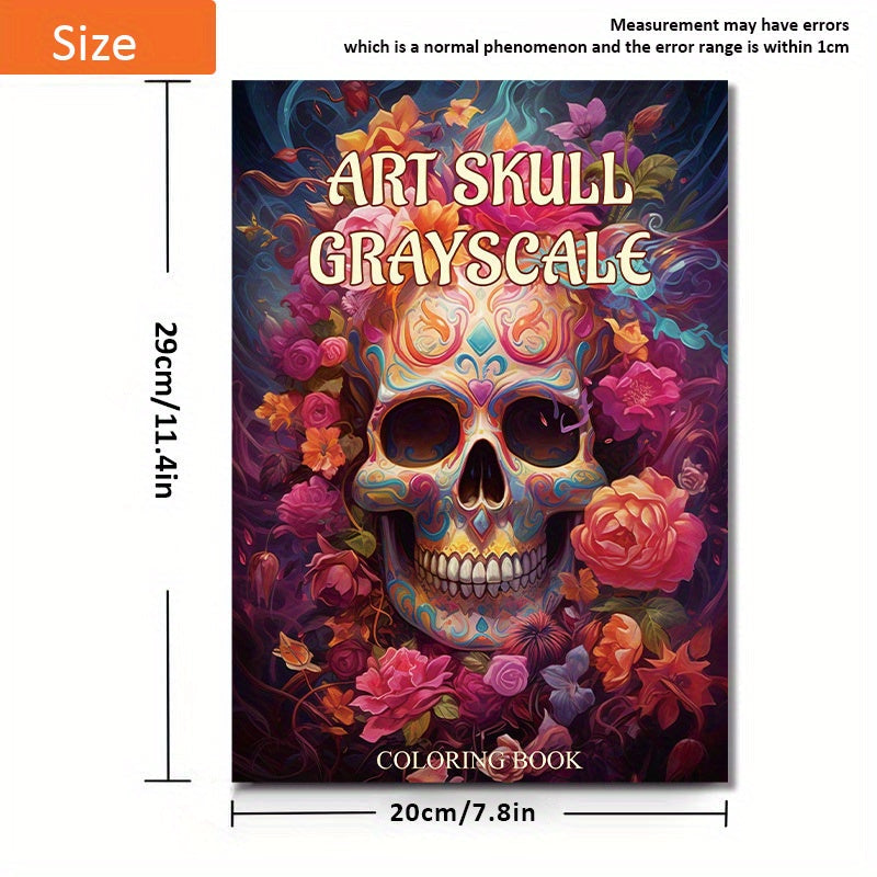 Deluxe Skull Art Coloring Book for Adults - 22 Thick Pages, Soft Cover, Multicolor, Perfect Gift for Birthdays & Holidays