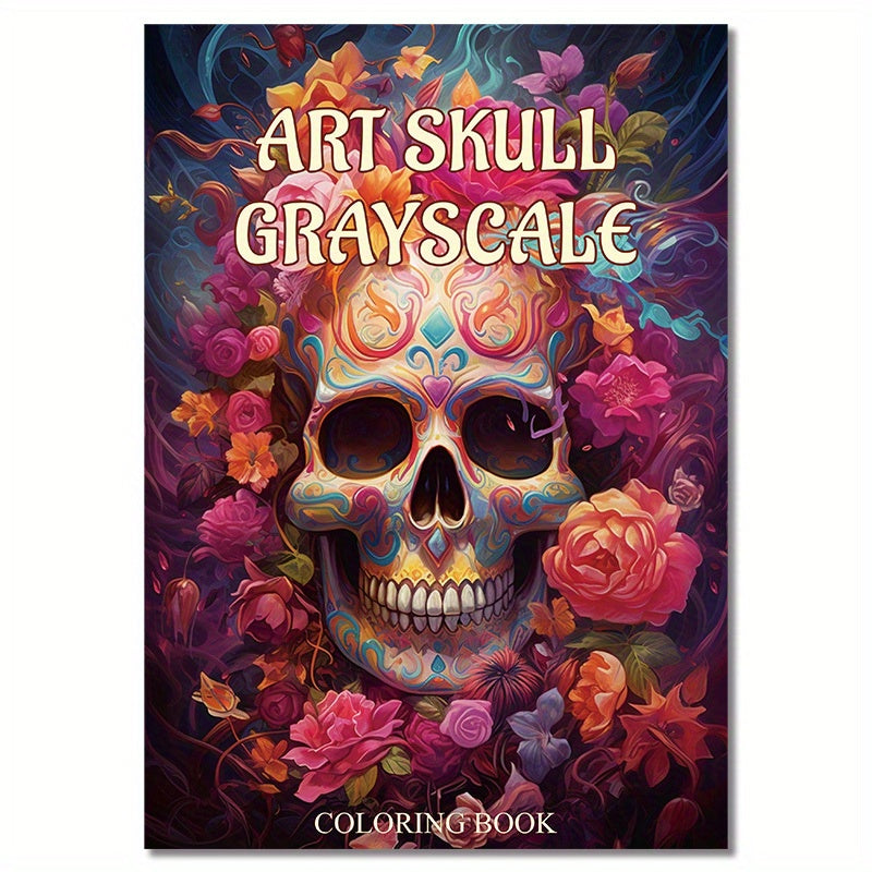Deluxe Skull Art Coloring Book for Adults - 22 Thick Pages, Soft Cover, Multicolor, Perfect Gift for Birthdays & Holidays