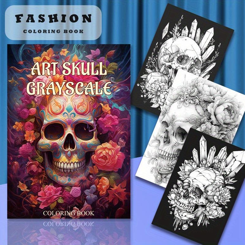 Deluxe Skull Art Coloring Book for Adults - 22 Thick Pages, Soft Cover, Multicolor, Perfect Gift for Birthdays & Holidays
