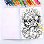 Deluxe Skull Art Coloring Book for Adults - 22 Thick Pages, Soft Cover, Multicolor, Perfect Gift for Birthdays & Holidays