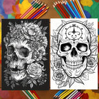 Deluxe Skull Art Coloring Book for Adults - 22 Thick Pages, Soft Cover, Multicolor, Perfect Gift for Birthdays & Holidays