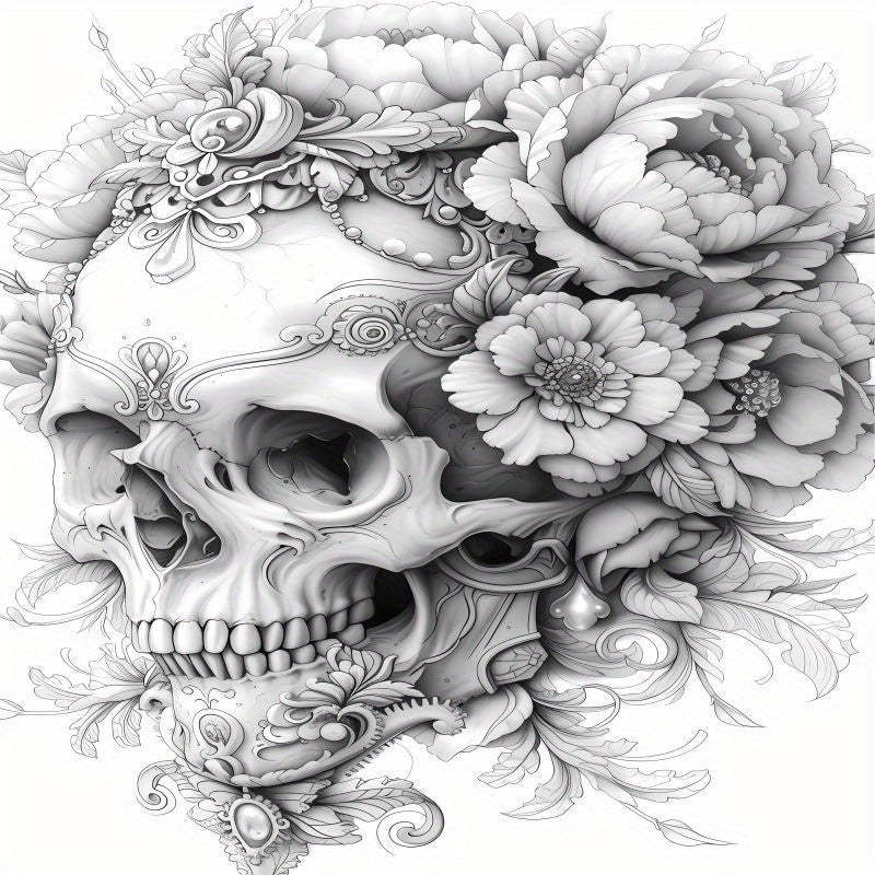 Deluxe Skull Art Coloring Book for Adults - 22 Thick Pages, Soft Cover, Multicolor, Perfect Gift for Birthdays & Holidays