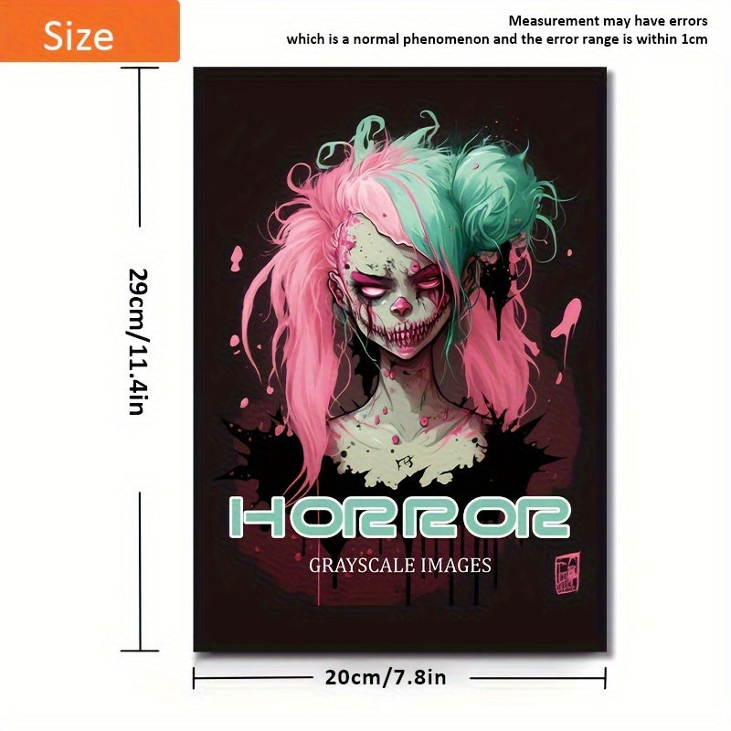 22-Page Spooky Horror Grayscale Coloring Book for Adults - Perfect for Halloween, Birthday, or Any Spooky Occasion with Various Coloring Tools - Relaxing and Therapeutic Coloring Experience