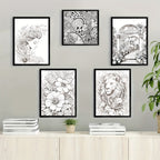 5 Packs of Deluxe Adult Coloring Book Set - Sketchbooks & Notebooks with High-Quality Paper, Nature, Garden, Animals, Zen, Plant & Bird Themes, Perfect Gift for Relaxation and Creativity