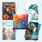 5 Packs of Deluxe Adult Coloring Book Set - Sketchbooks & Notebooks with High-Quality Paper, Nature, Garden, Animals, Zen, Plant & Bird Themes, Perfect Gift for Relaxation and Creativity