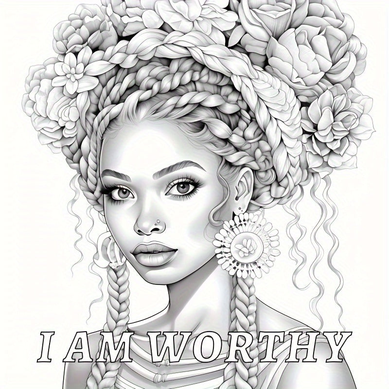 1pc Positive Vibes Coloring Book - Drafting Tools & Kits for Adults - Innovative, Thick 22-Page Paper, Upgrade, Holiday Birthday Party Gift for Relaxation and Mindfulness