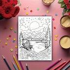 Cabin by the Lake A4 Coloring Book for Adults - 32 Pages, Relax & Relaxation, Perfect Gift for Birthdays, Holidays & Special Occasions