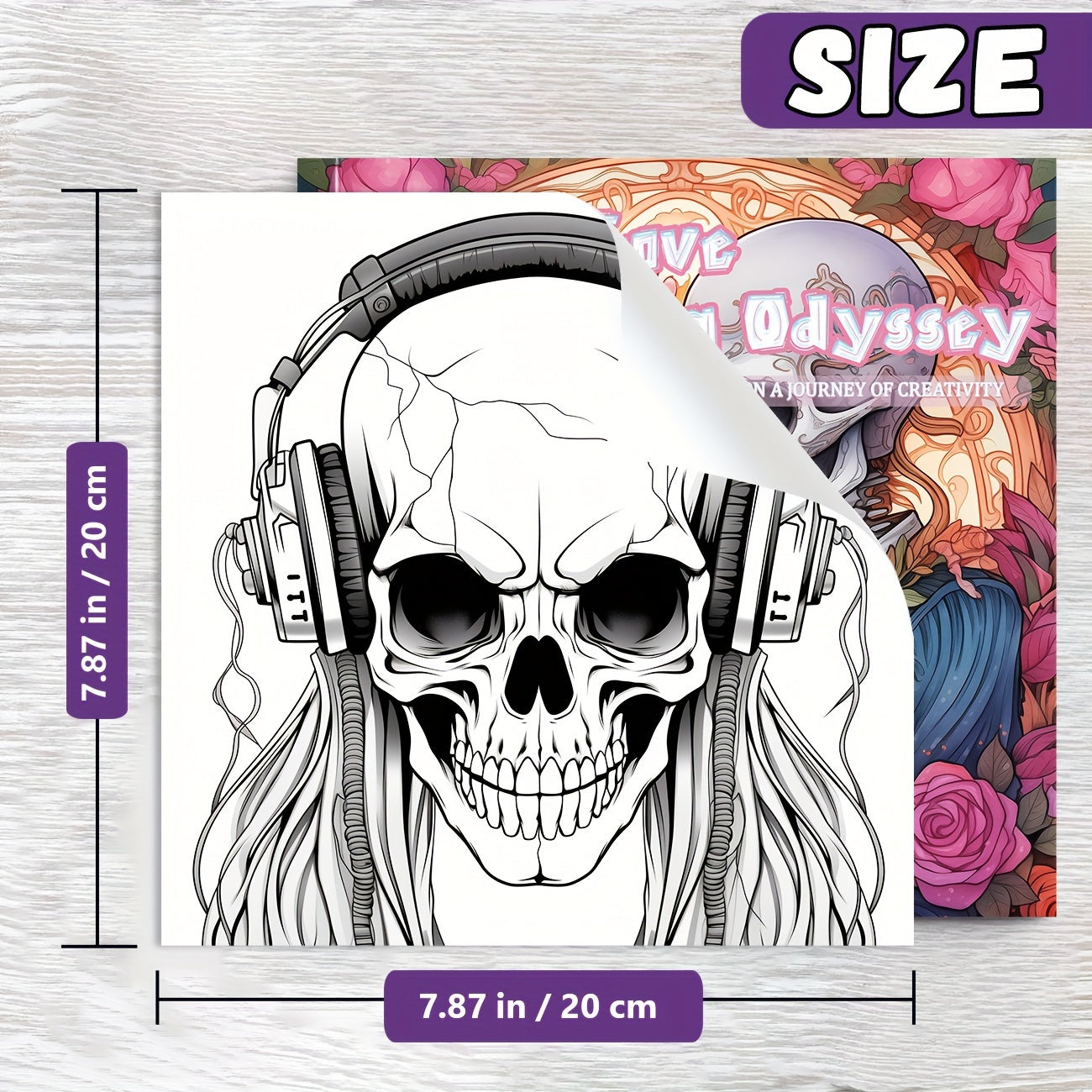 1pc Unique Skeleton's Love Story Themed Coloring Book - Drawing - Vibrant, Upgraded, Thicker 25-Page Paper, 7.87x7.87in, Best Gift for Christmas, Halloween, Holiday Party, Relaxation, and Creative Expression