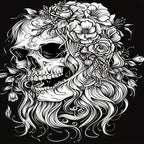 22-Page Midnight Skulls & Flowers Adult Coloring Book: Perfect for Festive Occasions and Birthday Parties