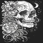 22-Page Midnight Skulls & Flowers Adult Coloring Book: Perfect for Festive Occasions and Birthday Parties