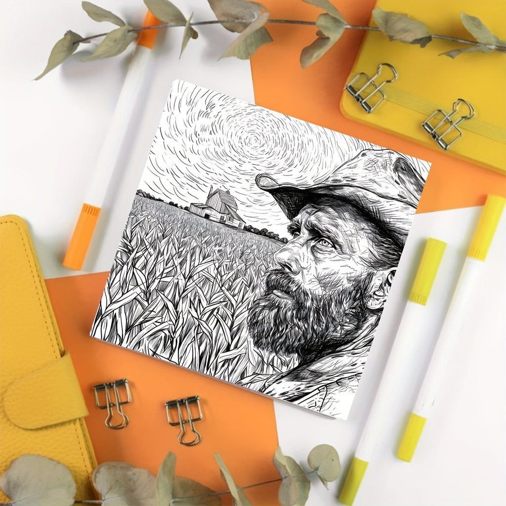 4pc, coloring pages (20 pages, thickened paper, single-sided printing, original)(abstract landscape, monsters, animal mandala, waste earth) Coloring book, perfect gift for family and friends, a good way to relax yourself, rel