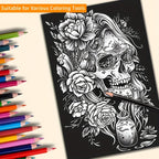 22-Page Midnight Skulls & Flowers Adult Coloring Book: Perfect for Festive Occasions and Birthday Parties