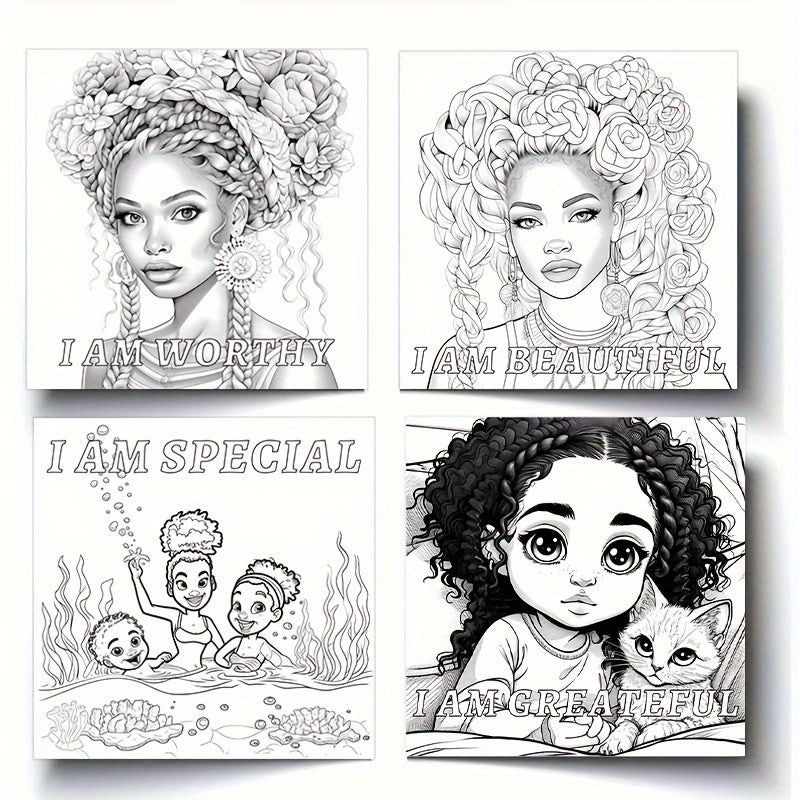 1pc Positive Vibes Coloring Book - Drafting Tools & Kits for Adults - Innovative, Thick 22-Page Paper, Upgrade, Holiday Birthday Party Gift for Relaxation and Mindfulness