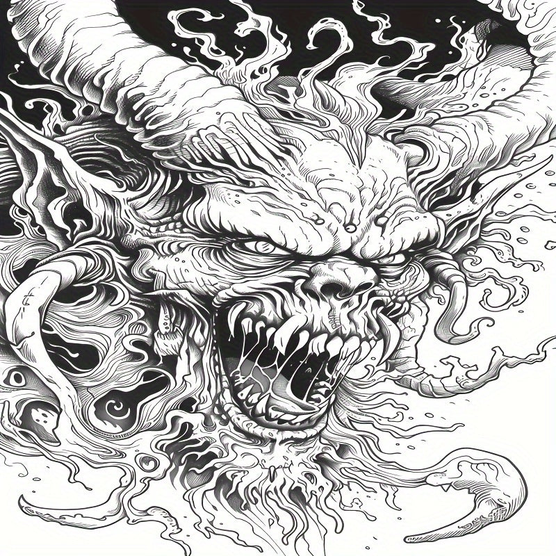 22-Page Spooky Horror Grayscale Coloring Book for Adults - Perfect for Halloween, Birthday, or Any Spooky Occasion with Various Coloring Tools - Relaxing and Therapeutic Coloring Experience