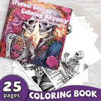 1pc Unique Skeleton's Love Story Themed Coloring Book - Drawing - Vibrant, Upgraded, Thicker 25-Page Paper, 7.87x7.87in, Best Gift for Christmas, Halloween, Holiday Party, Relaxation, and Creative Expression