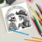 1pc Unique Skeleton's Love Story Themed Coloring Book - Drawing - Vibrant, Upgraded, Thicker 25-Page Paper, 7.87x7.87in, Best Gift for Christmas, Halloween, Holiday Party, Relaxation, and Creative Expression