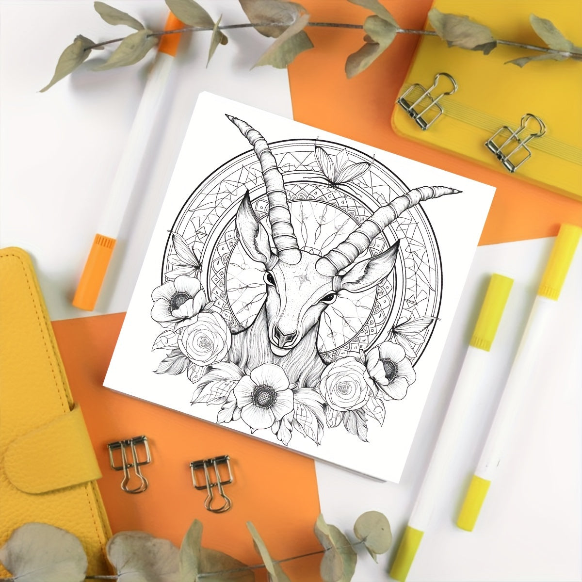 4pc, coloring pages (20 pages, thickened paper, single-sided printing, original)(abstract landscape, monsters, animal mandala, waste earth) Coloring book, perfect gift for family and friends, a good way to relax yourself, rel