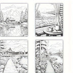 Cabin by the Lake A4 Coloring Book for Adults - 32 Pages, Relax & Relaxation, Perfect Gift for Birthdays, Holidays & Special Occasions