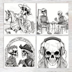 1pc Unique Skeleton's Love Story Themed Coloring Book - Drawing - Vibrant, Upgraded, Thicker 25-Page Paper, 7.87x7.87in, Best Gift for Christmas, Halloween, Holiday Party, Relaxation, and Creative Expression