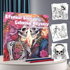1pc Unique Skeleton's Love Story Themed Coloring Book - Drawing - Vibrant, Upgraded, Thicker 25-Page Paper, 7.87x7.87in, Best Gift for Christmas, Halloween, Holiday Party, Relaxation, and Creative Expression