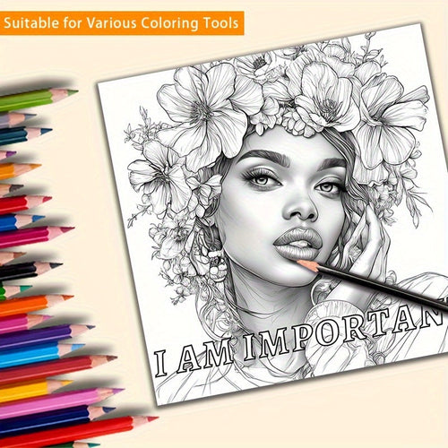 1pc Positive Vibes Coloring Book - Drafting Tools & Kits for Adults - Innovative, Thick 22-Page Paper, Upgrade, Holiday Birthday Party Gift for Relaxation and Mindfulness