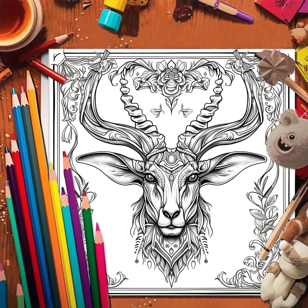 4pc, coloring pages (20 pages, thickened paper, single-sided printing, original)(abstract landscape, monsters, animal mandala, waste earth) Coloring book, perfect gift for family and friends, a good way to relax yourself, rel