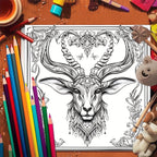 4pc, coloring pages (20 pages, thickened paper, single-sided printing, original)(abstract landscape, monsters, animal mandala, waste earth) Coloring book, perfect gift for family and friends, a good way to relax yourself, rel