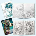 5 Packs of Deluxe Adult Coloring Book Set - Sketchbooks & Notebooks with High-Quality Paper, Nature, Garden, Animals, Zen, Plant & Bird Themes, Perfect Gift for Relaxation and Creativity