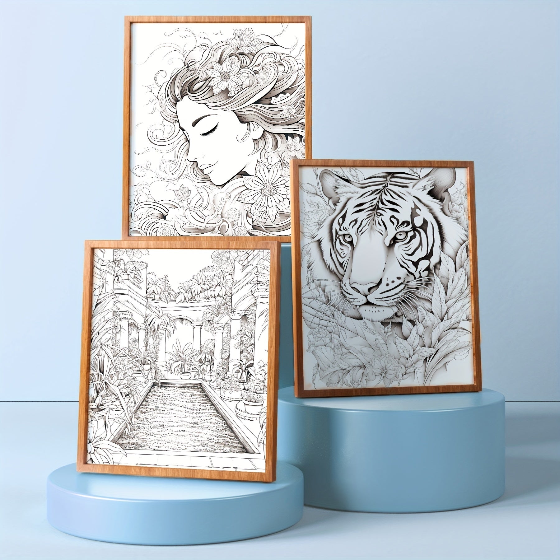 5 Packs of Deluxe Adult Coloring Book Set - Sketchbooks & Notebooks with High-Quality Paper, Nature, Garden, Animals, Zen, Plant & Bird Themes, Perfect Gift for Relaxation and Creativity